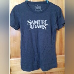 SAMUEL ADAMS short sleeve blue and white graphic t-shirt